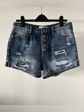 | KanCan | Distressed Multiple Button Fly Denim Shorts size 9 / 28